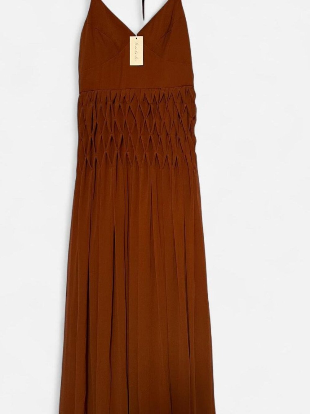 Women's Brown and Orange Dress